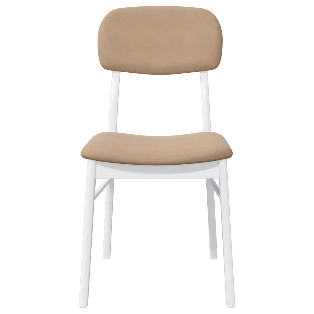 Sedie da Pranzo con Cuscini 2 pz Bianco Legno Massello di Hevea 4102527