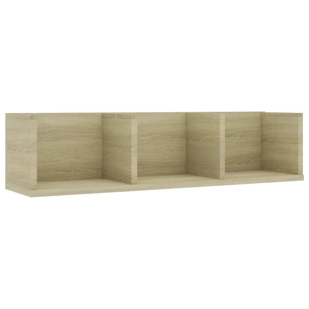 Scaffale Porta CD a Parete Rovere Sonoma 75x18x18cm Multistrato 801313