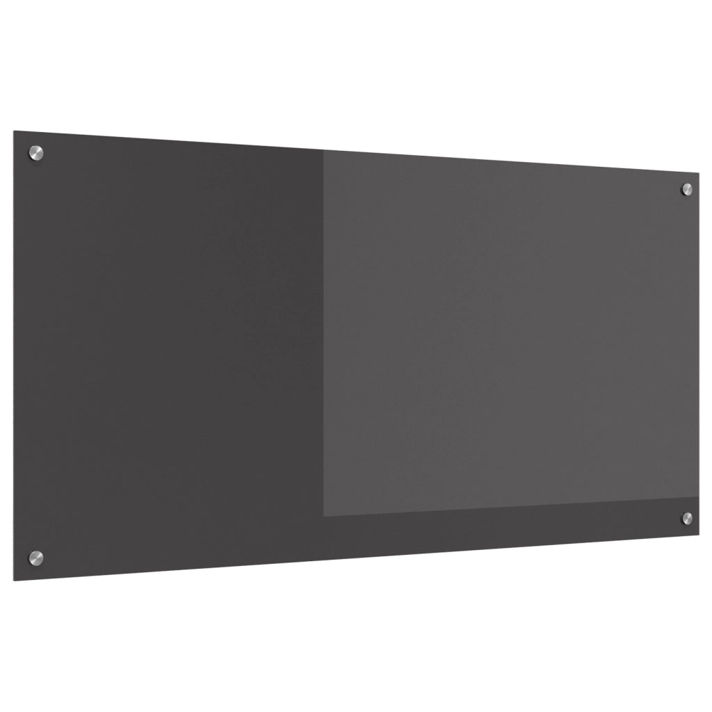 Rivestimento per Cucina Grigio Scuro 120x60x0,6 cm in Vetro Temperato