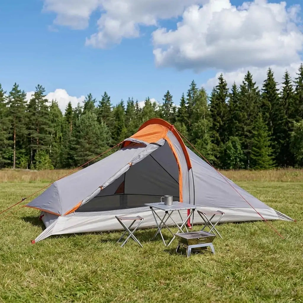 Tenda da backpacking Grigio e arancione 4 persone 42018573