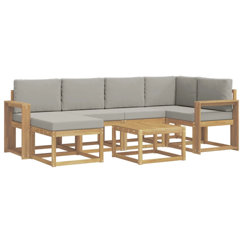 Set di divani da esterno 7 pcs Bianco e Grigio Chiaro 3387915