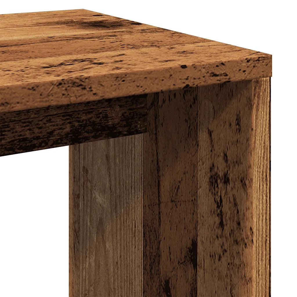 Tavolini Impilabili 3 pz Legno Antico in Legno Multistrato 856674