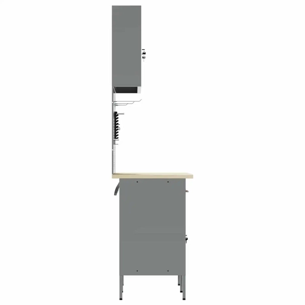 Mobile da lavoro 5 pcs Nero Legno ingegnerizzato e acciaio 3321416