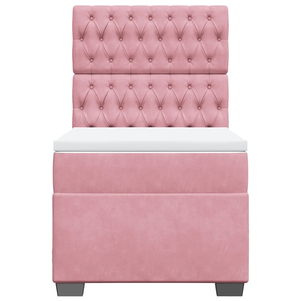 Giroletto a Molle con Materasso Rosa 80x200 cm in Velluto