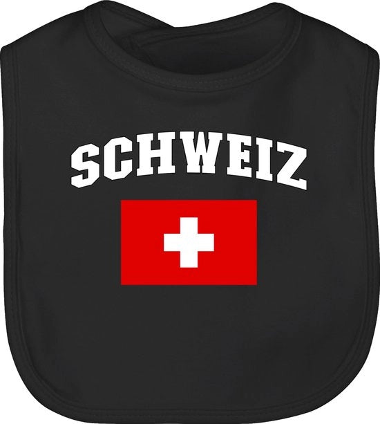 Sciarpa per Bambini - Fan Merchandise - Lettere con Bandiera Svizzera | Svizzera - Dimensione Unica - Nero - Campionato Europeo Svizzero Campionato Europeo di Calcio 2022 Germania Campionato Mondiale