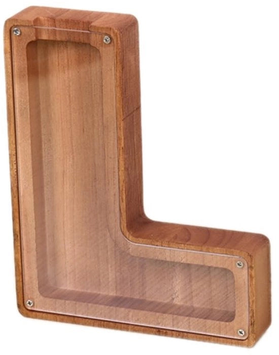 Cassa di risparmio in legno per bambini personalizzata A-Z - Creatività fai da te - Regalo per il compleanno - Materiale ecocompatibile