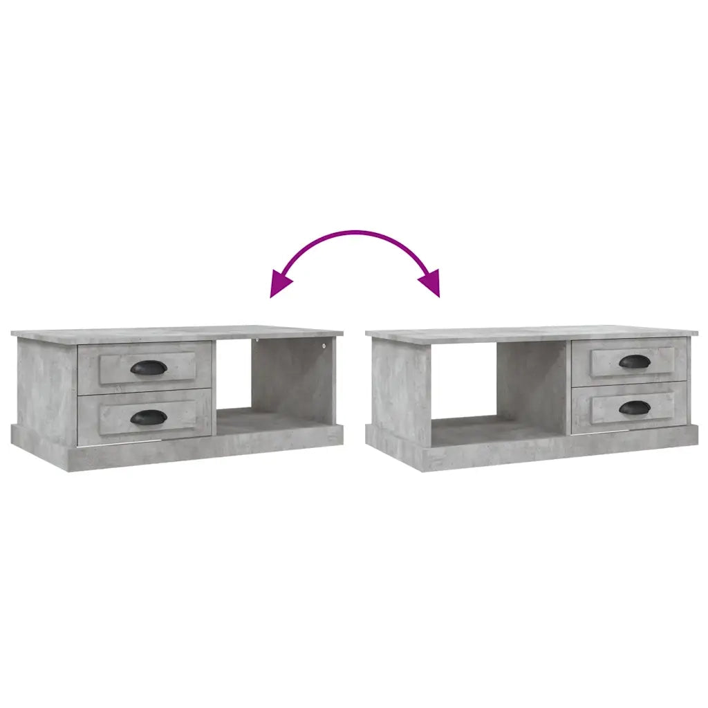 Tavolino salotto | Tavolino da caff¨¨ | Tavolino da Soggiorno Grigio Cemento 90x50x35 cm Legno Multistrato