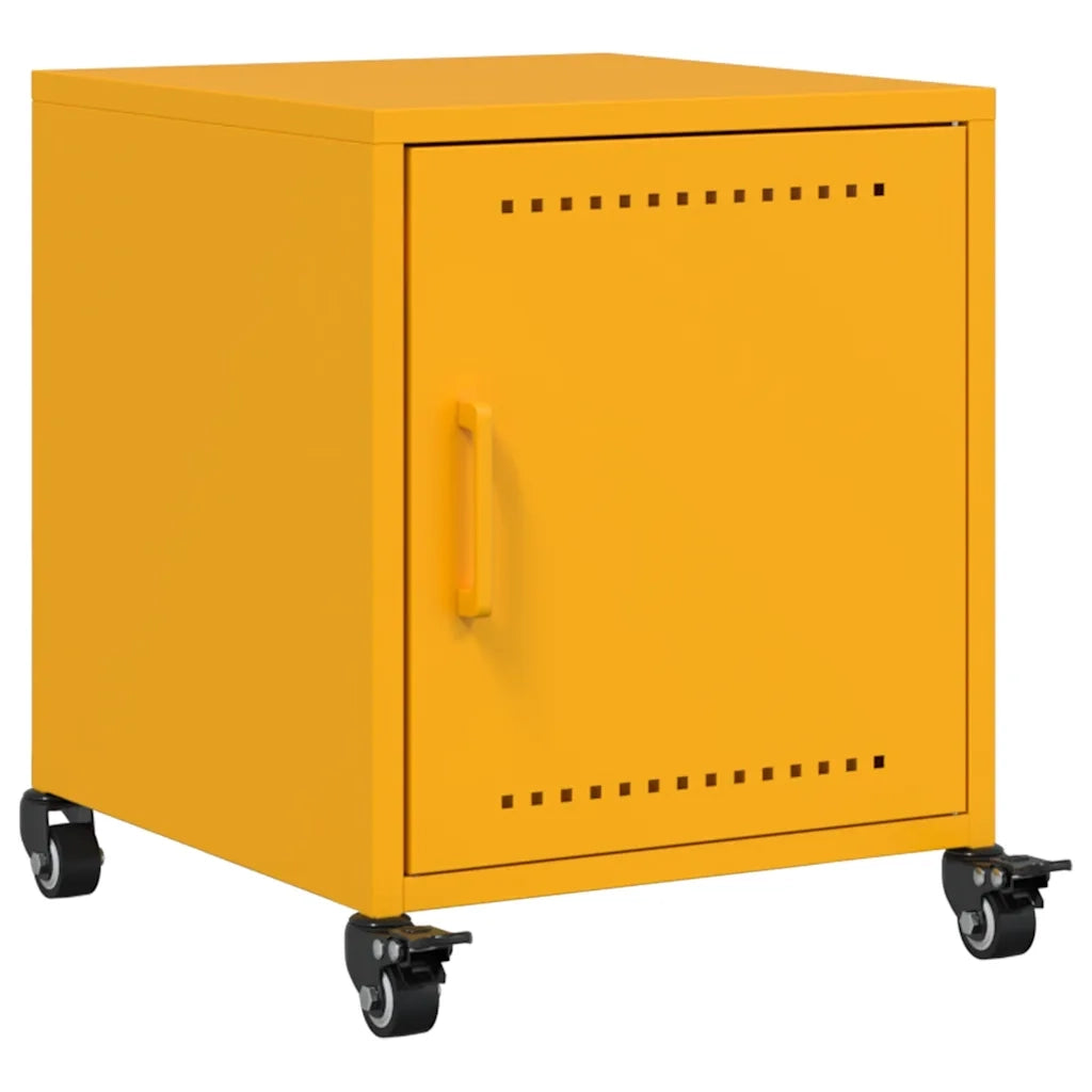 Comodino-Tavolino da notte Giallo Senape 36x39x43,5 cm in Acciaio 590467