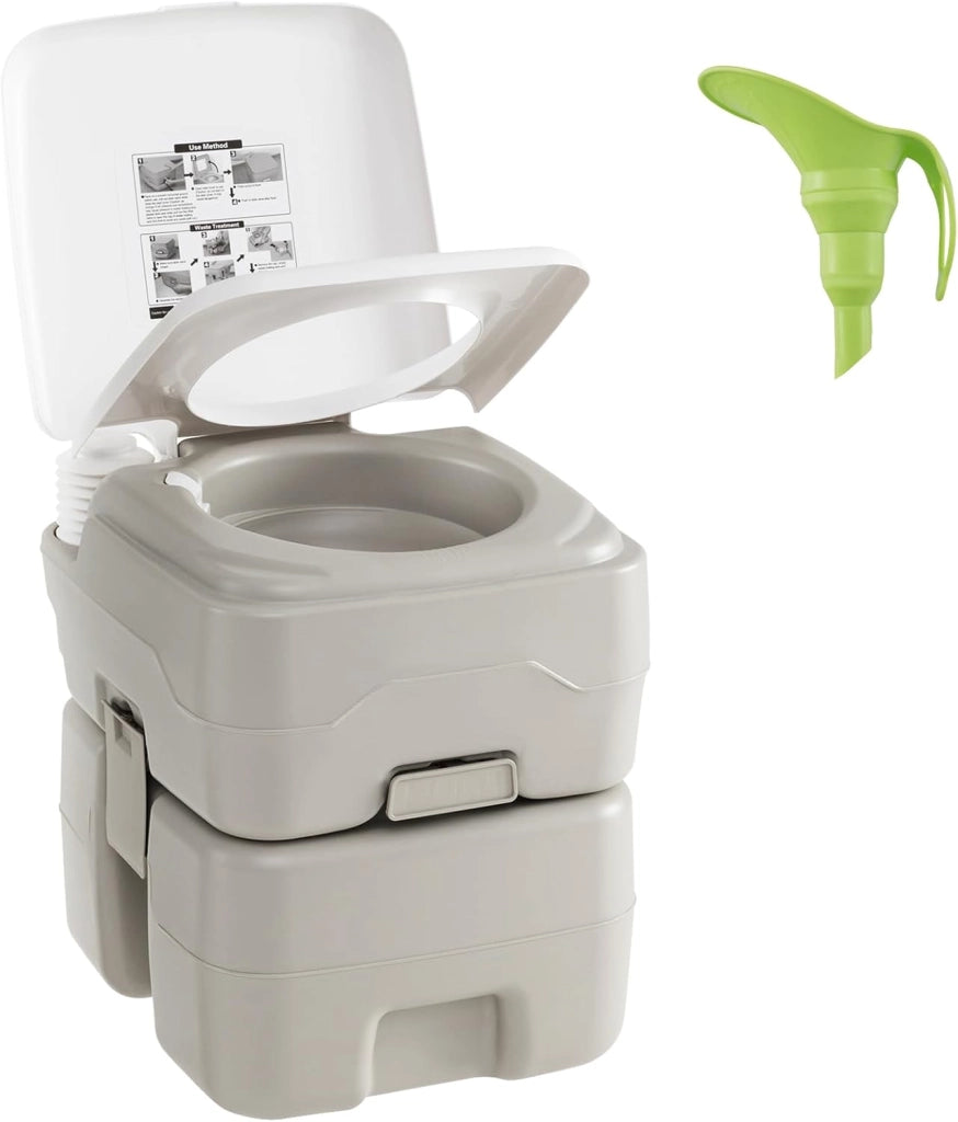 WC Portatile Adulti con Serbatoio dell'Acqua Rimovibile da 20 L, Toilette Portatile con Pompa di Scarico, WC Chimico da Campeggio, per Camper, Barca, Portata 200 kg