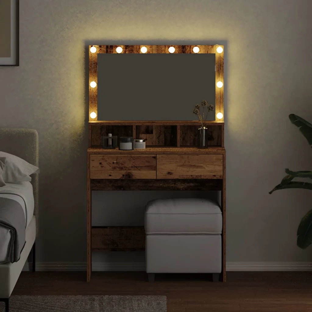 Tavolo da Trucco con cassetto Legno vecchio 80 x 41 x 134,5 cm 871537