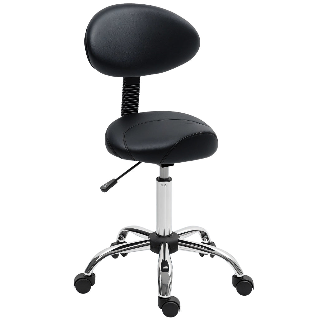Sedia da Ufficio Girevole con Schienale e Ruote ¨C Zephmum ¨C Nero 50x50x83-98cm