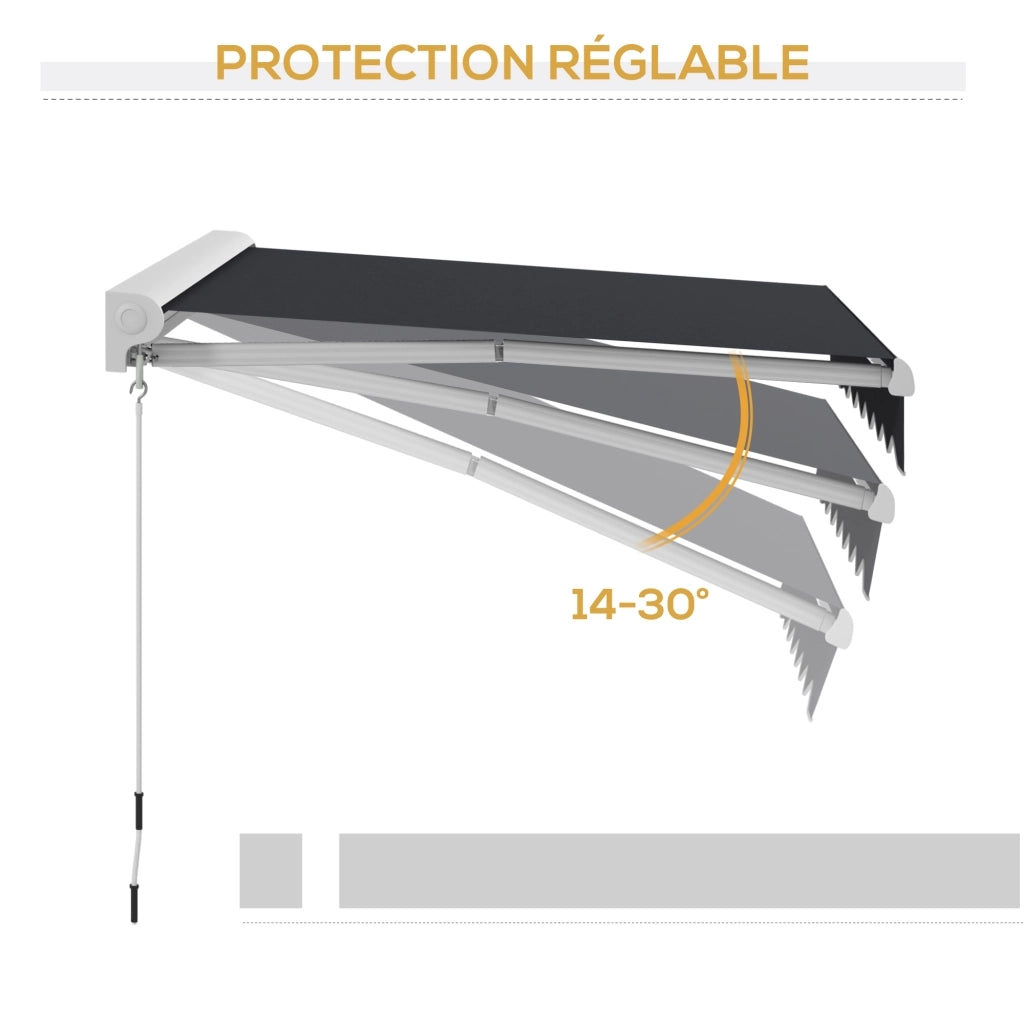 Tenda da giardino retrattile elettrica e manuale ¨C zephmum ¨C 295x250 cm grigio