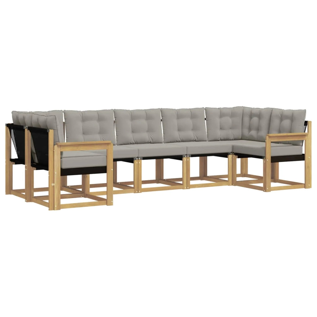 Set di divani da esterno 7 pcs Bianco e Grigio Chiaro
