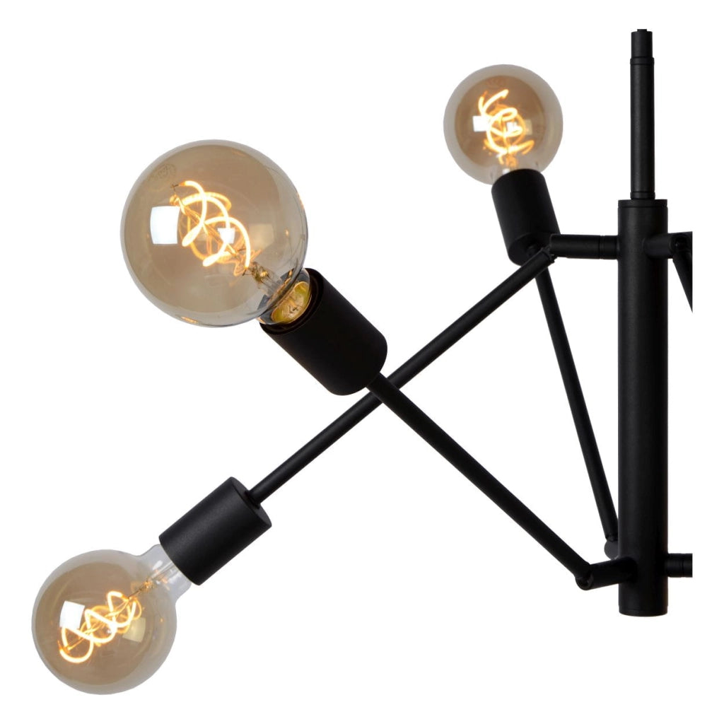 Lucide Lester lampadario nero 6xE27 dimmerabile max 40W