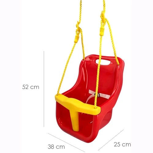 Seggiolino per Altalena Bambini da 6 a 24 mesi con corda e seduta regolabile Portata 15 Kg 