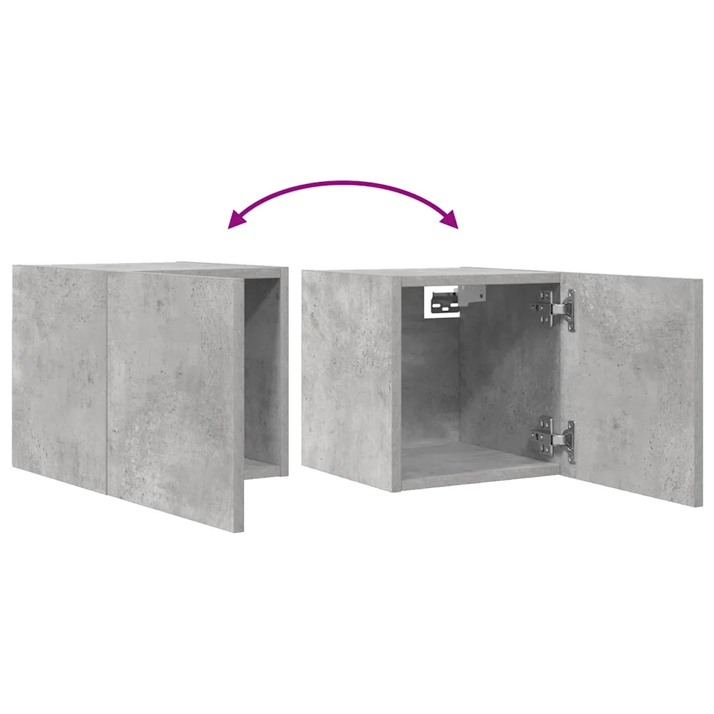 Mobile Porta TV a Parete Grigio Cemento 30,5x30x30 cm 804493