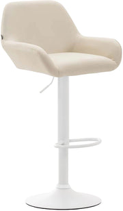 Sgabello Braga in similpelle crema,bianco