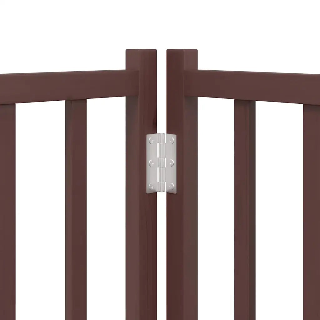 Cancello Cani Porta Pieghevole Marrone 12 Pannelli 600cm Pioppo 3155716