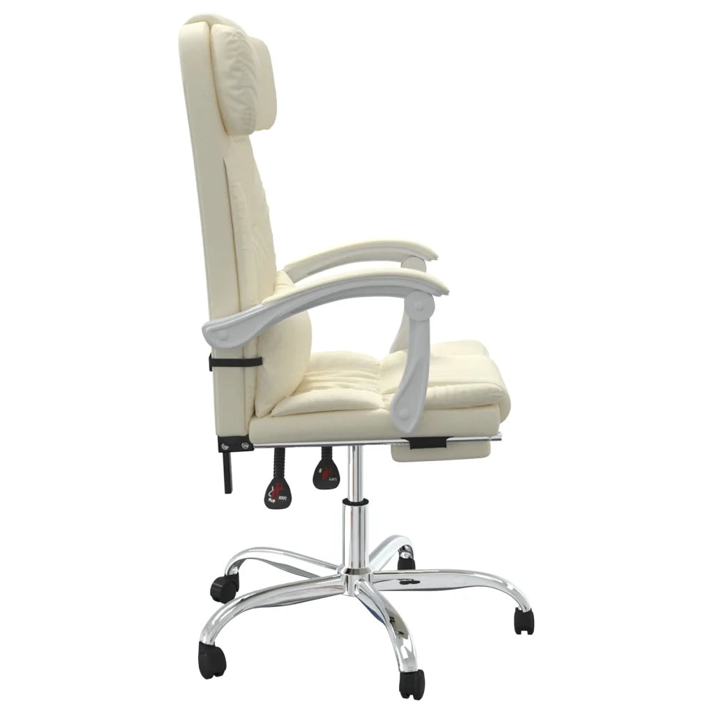 Poltrona da Ufficio Reclinabile Crema in Similpelle cod mxl 18714