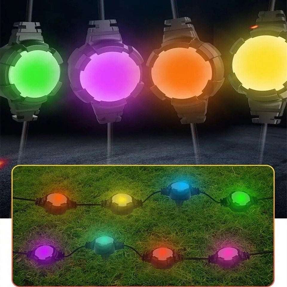 CATENA SMART LED RGB SEGNAPASSO TERRA MURO 16 LAMPADINE SOLARE ESTERNE IP65 F16C