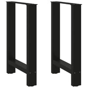 Gambe per tavolo da pranzo nere 2 pz 60x(72-73) cm in acciaio