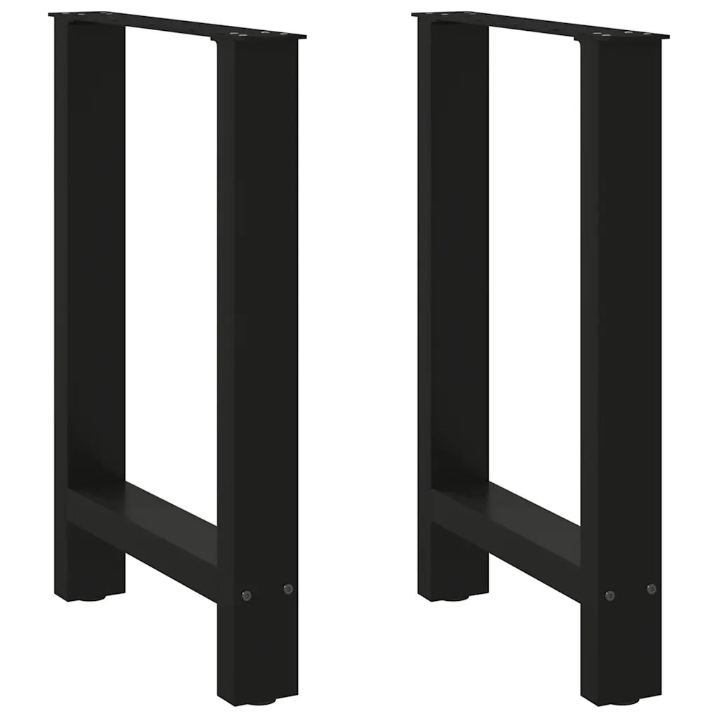 Gambe per tavolo da pranzo nere 2 pz 60x(72-73) cm in acciaio