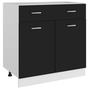 Mobiletto da bagno dal design contemporaneo con cassetti 80 x 46 x 81,5 cm legno nero 02_0047667