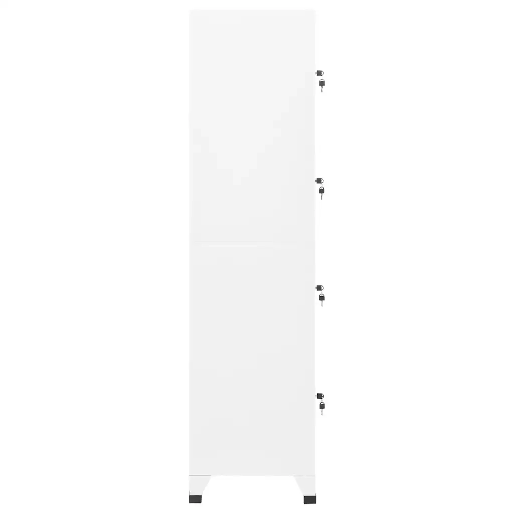 Armadietto moderno con vano portaoggetti sicuro 38 x 45 x 180 cm acciaio bianco 02_0046999