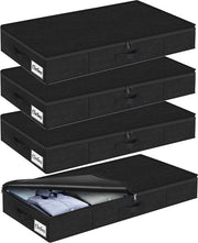 Cassetto di archiviazione con coperchio - 4 pezzi - profilo basso 12 cm - organizzatore di abbigliamento sotto il letto - cassetto di archiviazione per coperte e giocattoli - sotto il divano, cassettiera per bambini - fianchi robusti - pieghevole