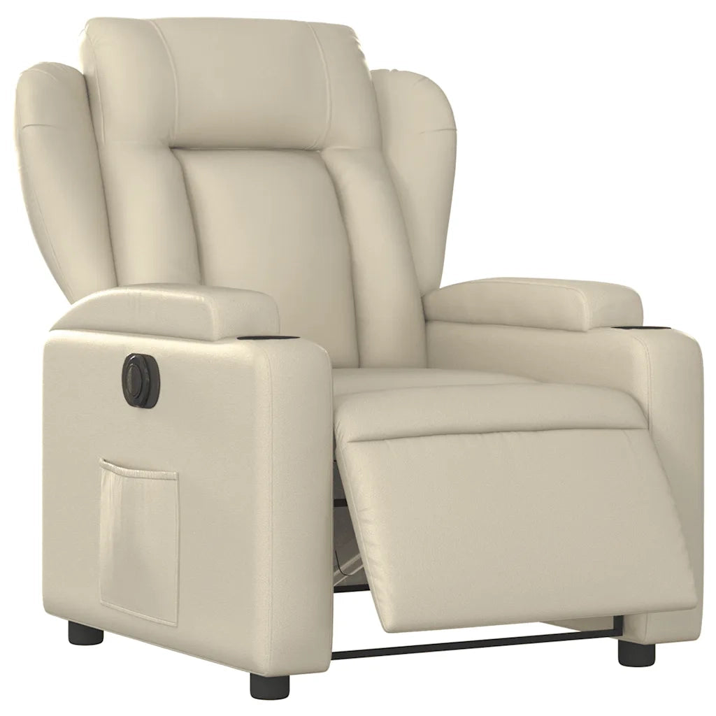 Divano Sedia-Poltrona Reclinabile Elettrica Crema in Similpelle 252941