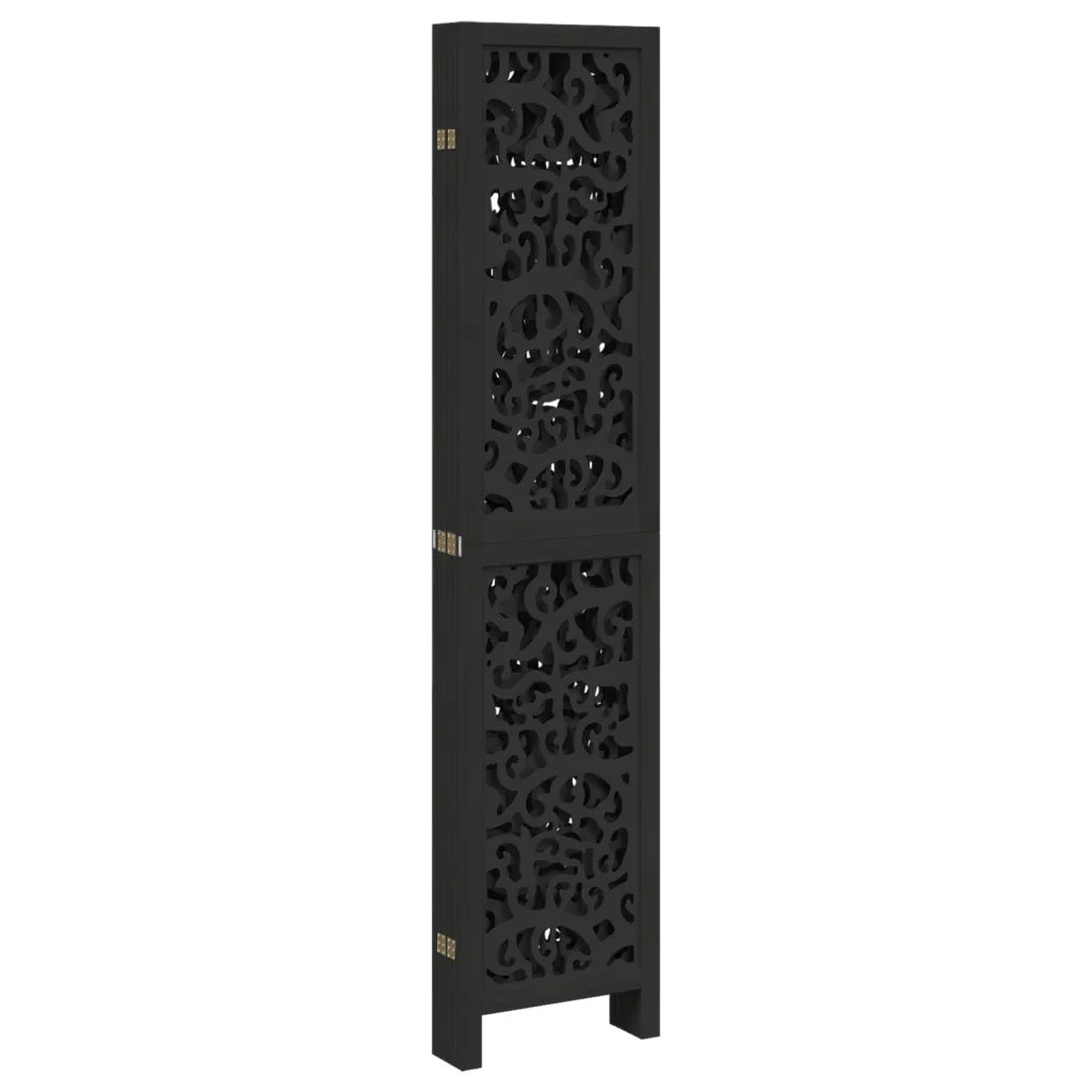 Divisorio Ambienti | Divider per stanze | Paravento 6 Pannelli Nero Legno Massello di Paulownia
