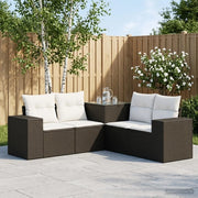 Set di divani 5 pz Nero e Bianco Crema 3447909