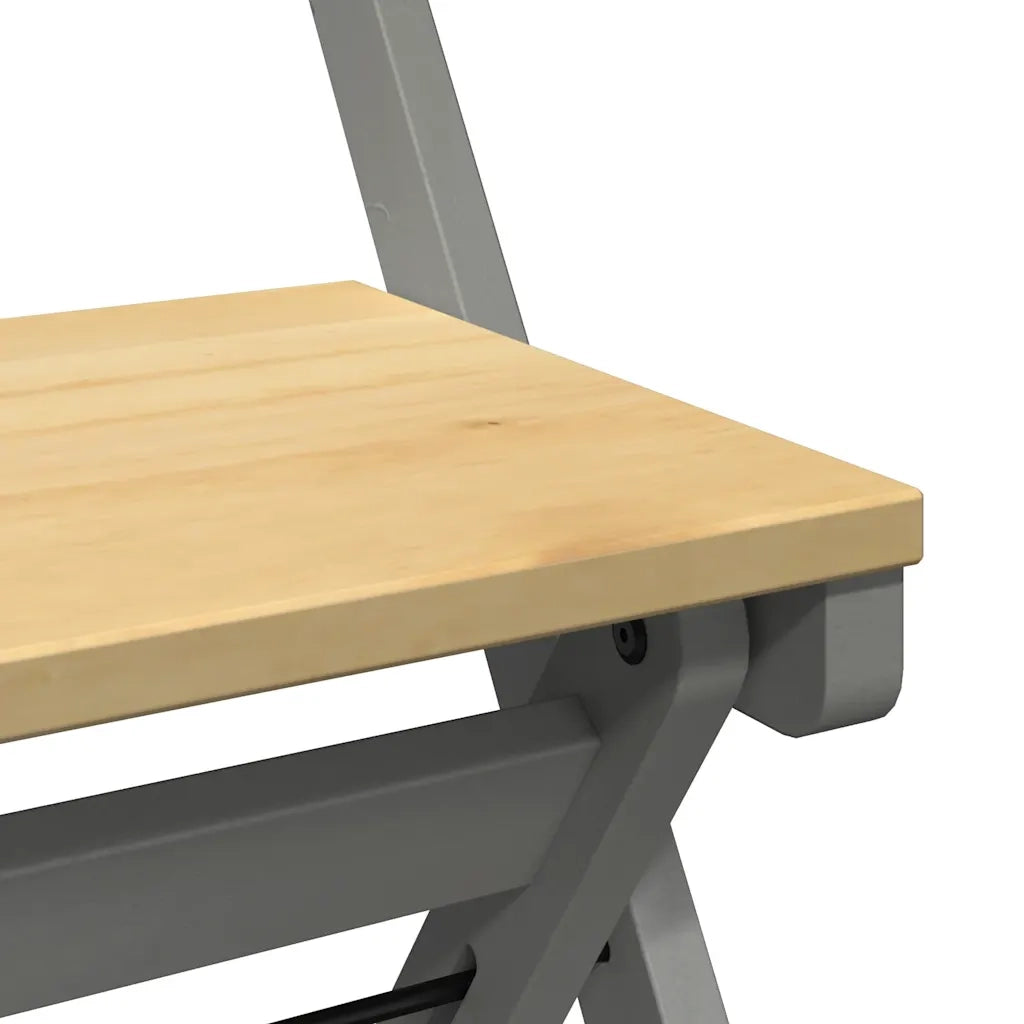 Set da Pranzo 5 pz Corona Pieghevole Grigio in Legno di Pino 3295718