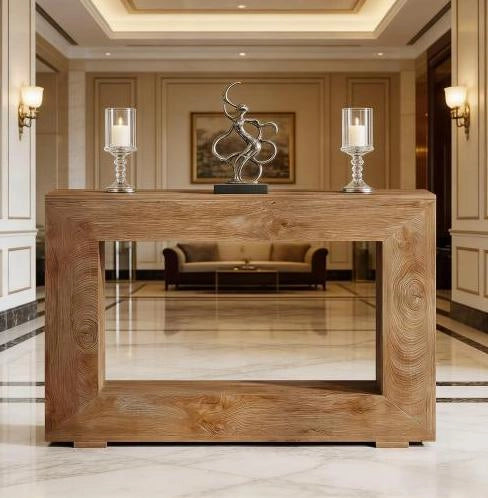 TAVOLO CONSOLLE 120x30x83,5 cm Marrone in pannello di legno Stile rustico