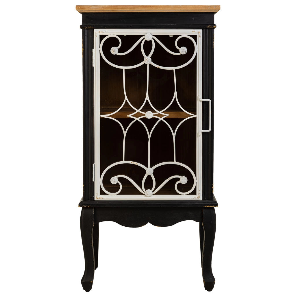 Vetrina in legno nero e metallo 50x36x100,5h