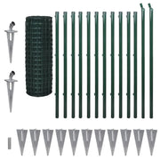 Recinzione da Giardino | Recinzione Euro in Acciaio 25x1,2 m Verde