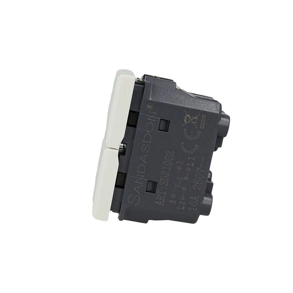 Trade Shop - Pulsante Doppio Saliscendi 1p+1p Bianco Compatibile Con Bticino Axolute -