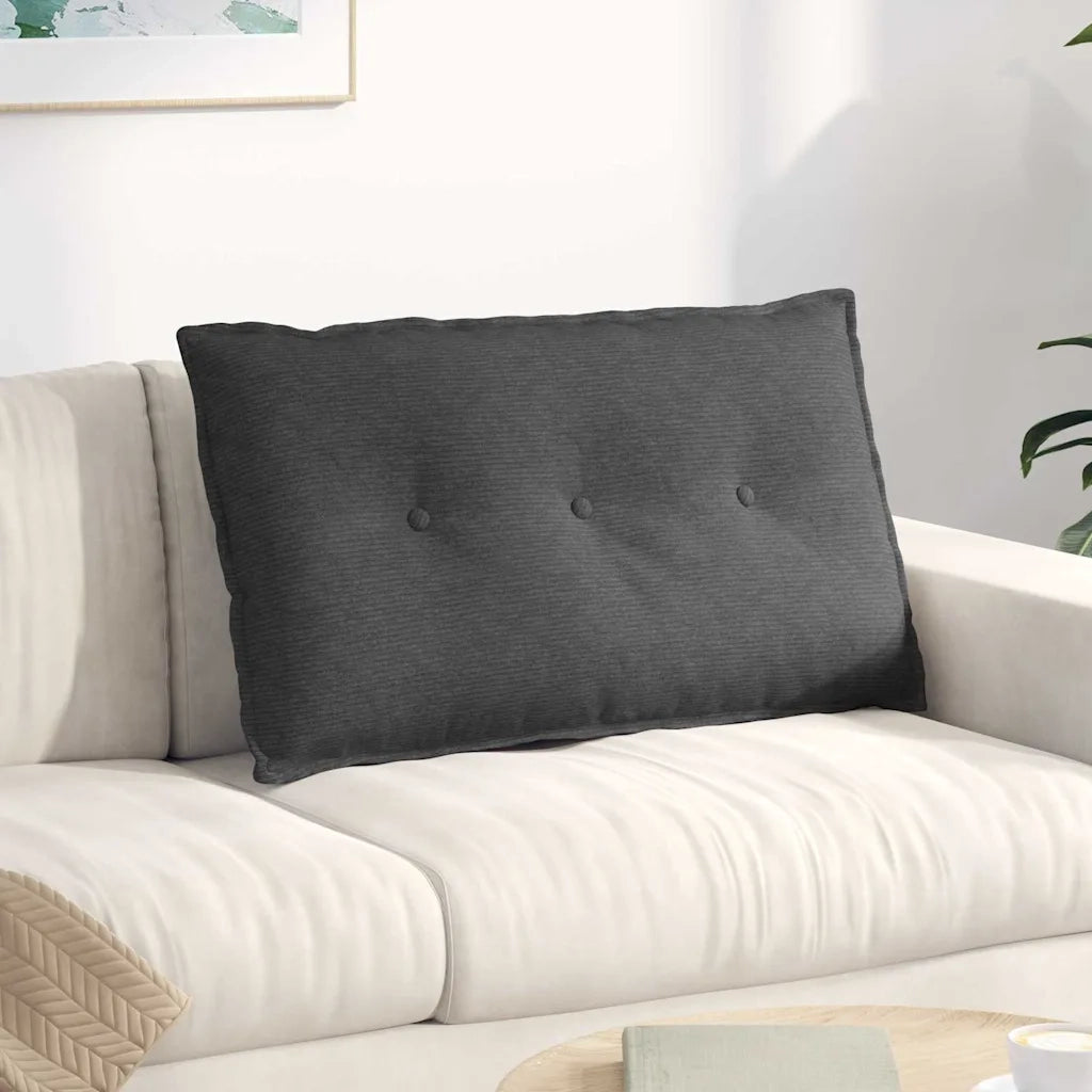 Cuscino per Schiena | Cuscino dorsale Grigio scuro 80 x 50 cm Tessuto in Cords