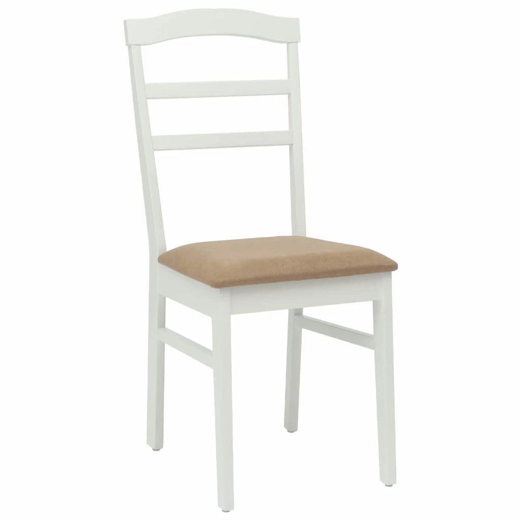 Sedia da pranzo 2 pcs Bianco e marrone Legno di gomma solido 42020499