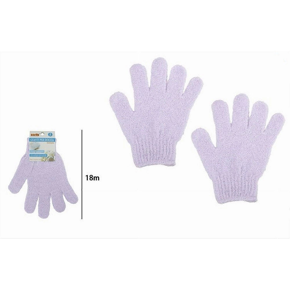 Trade Shop - Set 2 Pezzi Guanti Di Crine Per Doccia Bagno Esfoliante Pelle Corpo Bianco 79720 -