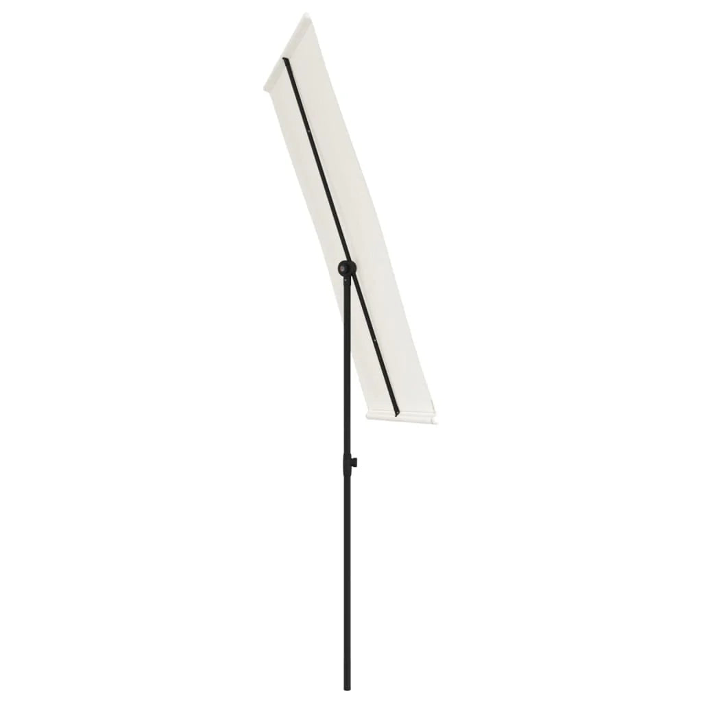Ombrellone da esterno con palo in alluminio 180 x 130 cm bianco sabbia 02_0008217