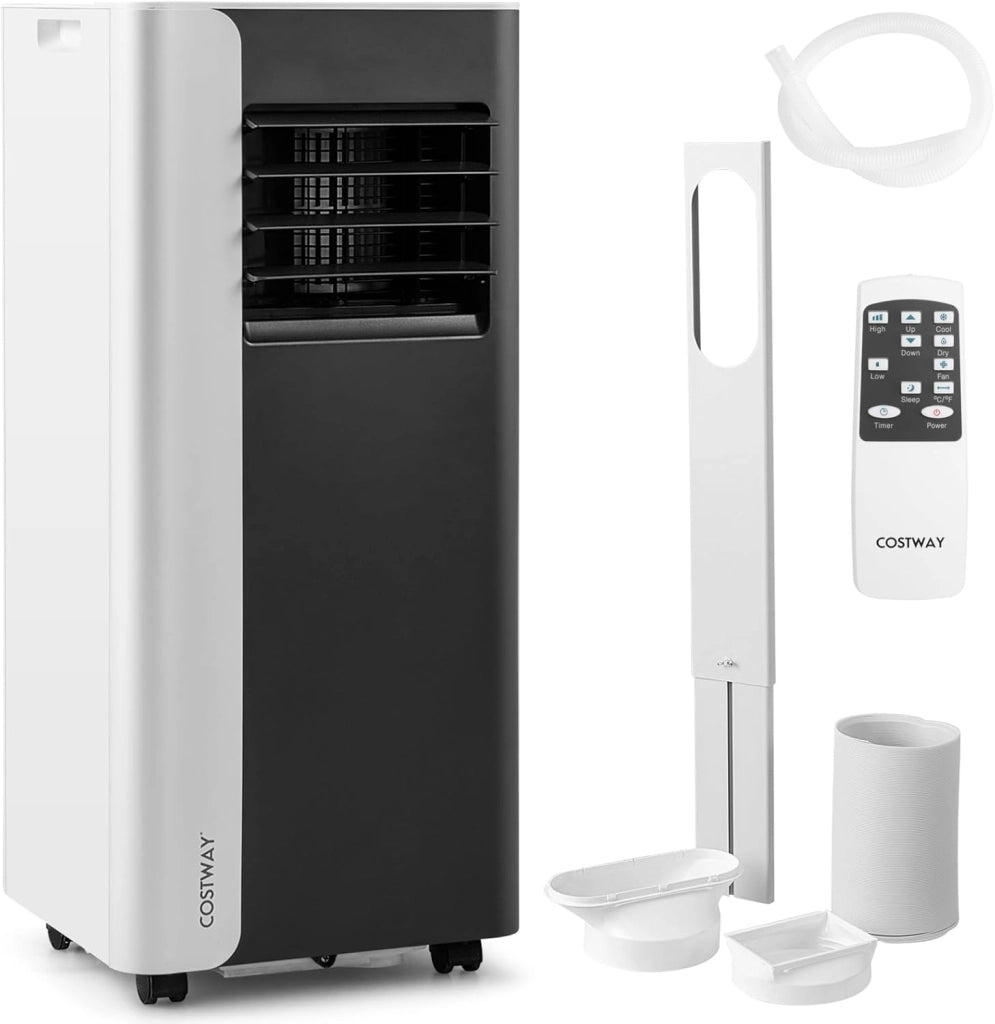 Condizionatore Portatile, 7000BTU/2,0 kW, 4 in 1 Con Raffreddamento, Ventola, Deumidificazione e Modalità Notturna, 24H Timer, R290, per Stanze Fino a 28㎡