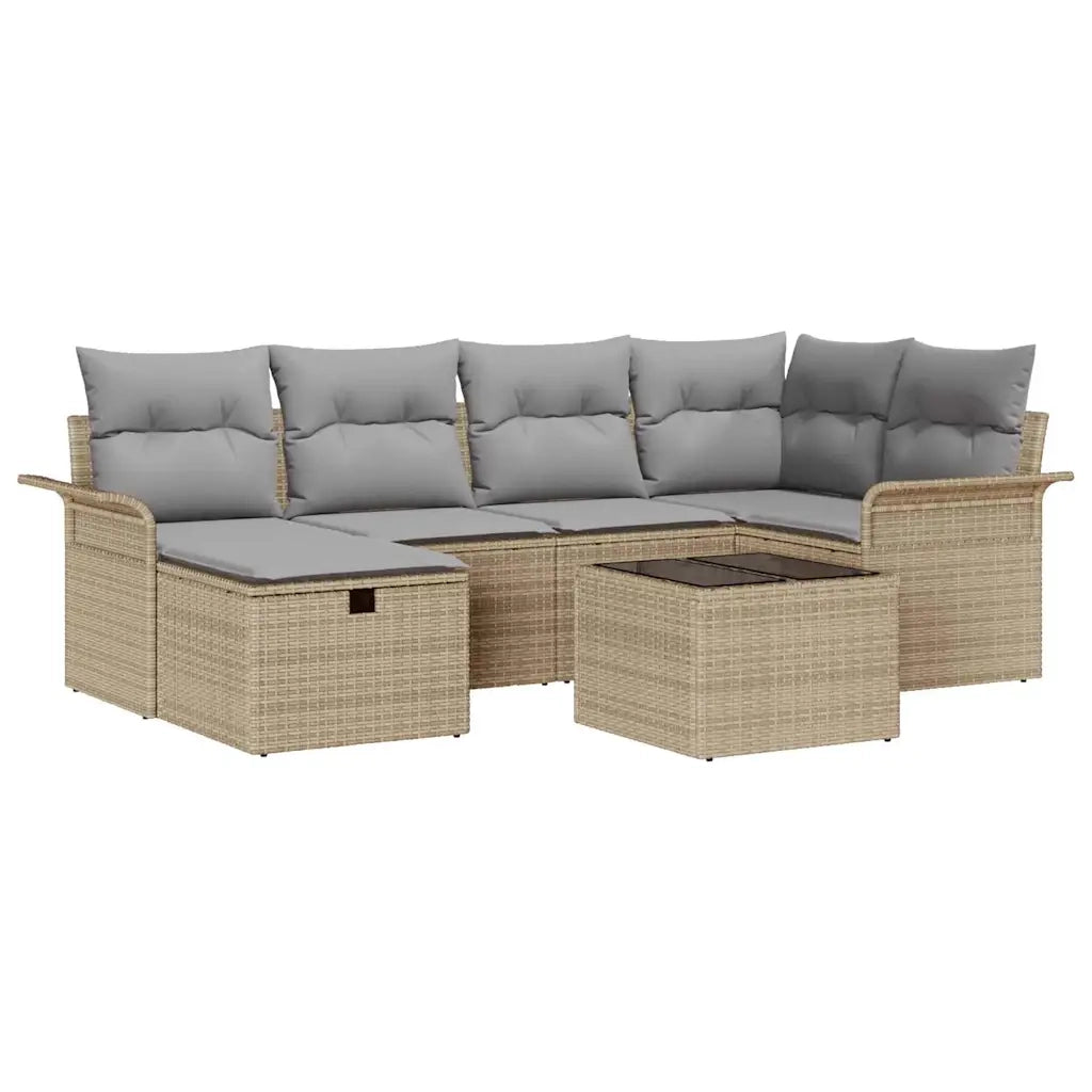 Set Divano da Giardino con cuscino 7 pcs Poly Rattan 3360221