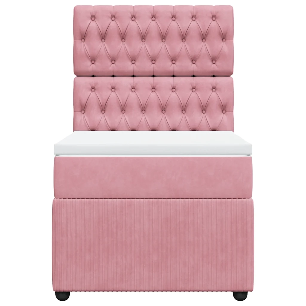 vidaXL Giroletto a Molle con Materasso Rosa 90x190 cm in Velluto