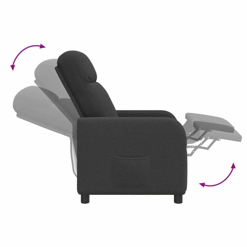 Divano Sedia-Poltrona reclinabile Grigio Scuro Boucl¨¦