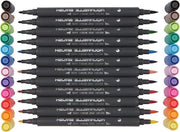Set di pennelli a olio - 12/24/36/48/80 colori - punta di pennello a punta doppia - punta fine - adulti e bambini - 24 pezzi