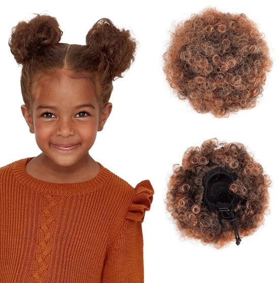 Estensioni capelline 2 pezzi - Afro-pigiami - Capelli sintetici - Capelli ondulati - Tessuto a alta temperatura - 10 cm
