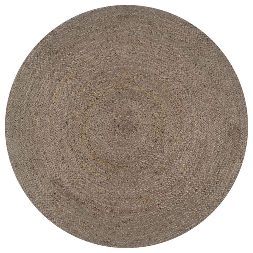 Tappeto Lavorato a Mano in Juta Rotondo 90 cm Grigiocod mxl 127314