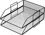 Set di archiviazione documenti metallico 2 in 1 in formato A4, nero. Organizzatore per ufficio, cassetto per ufficio, archivio per ufficio, accessori per ufficio, supporto per riviste, classificatore per documenti.