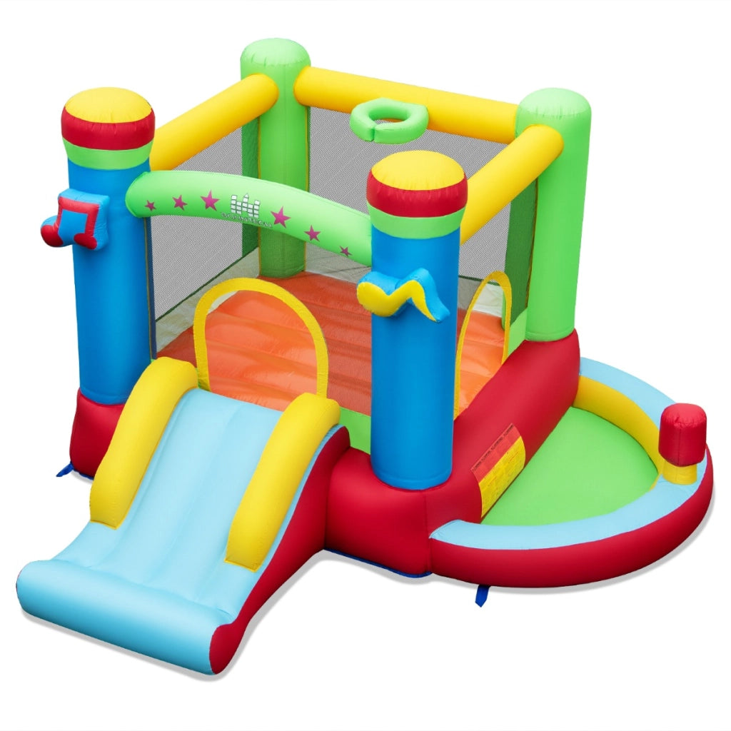 Castello gonfiabile a tema musicale per bambini con scivolo, Gonfiabile interattivo per giardino Colorato